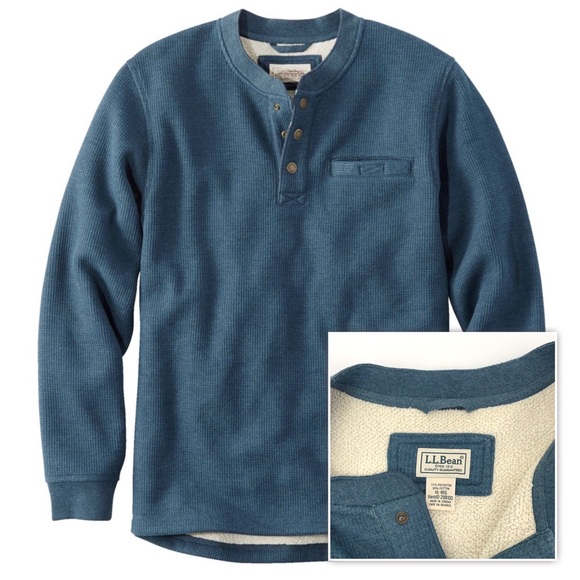 L.L. Bean Shirts Ll Bean Katahdin Iron Works Bonded Waffle Fleece